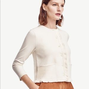 Ann Taylor Fringe Sweater Cardigan Jacket